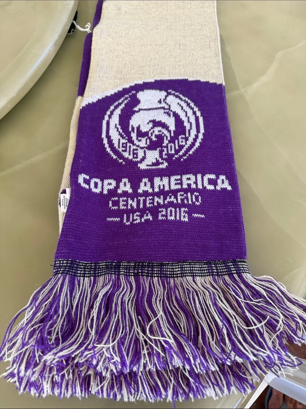 Orlando Copa America Centenario Scarf USA 2016  Soccer Collectibles Purple Beige